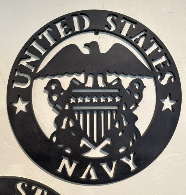 US Navy 17.5" diameter x .50" thick flat black plaque