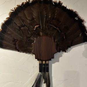 FlatlineYourBird's "Jake's Tail Holder" Black Walnut-Turkey Cluster-Fantail Wall Mount Plaque