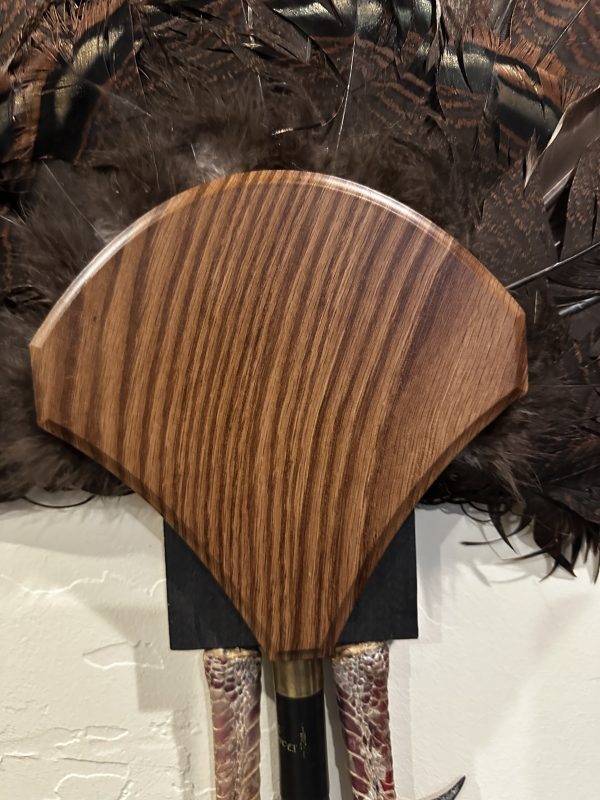 FlatlineYourBird's "Jake's Tail Holder Turkey Fantail Wall Mount Plaque Tear drop Red Oak - Image 2